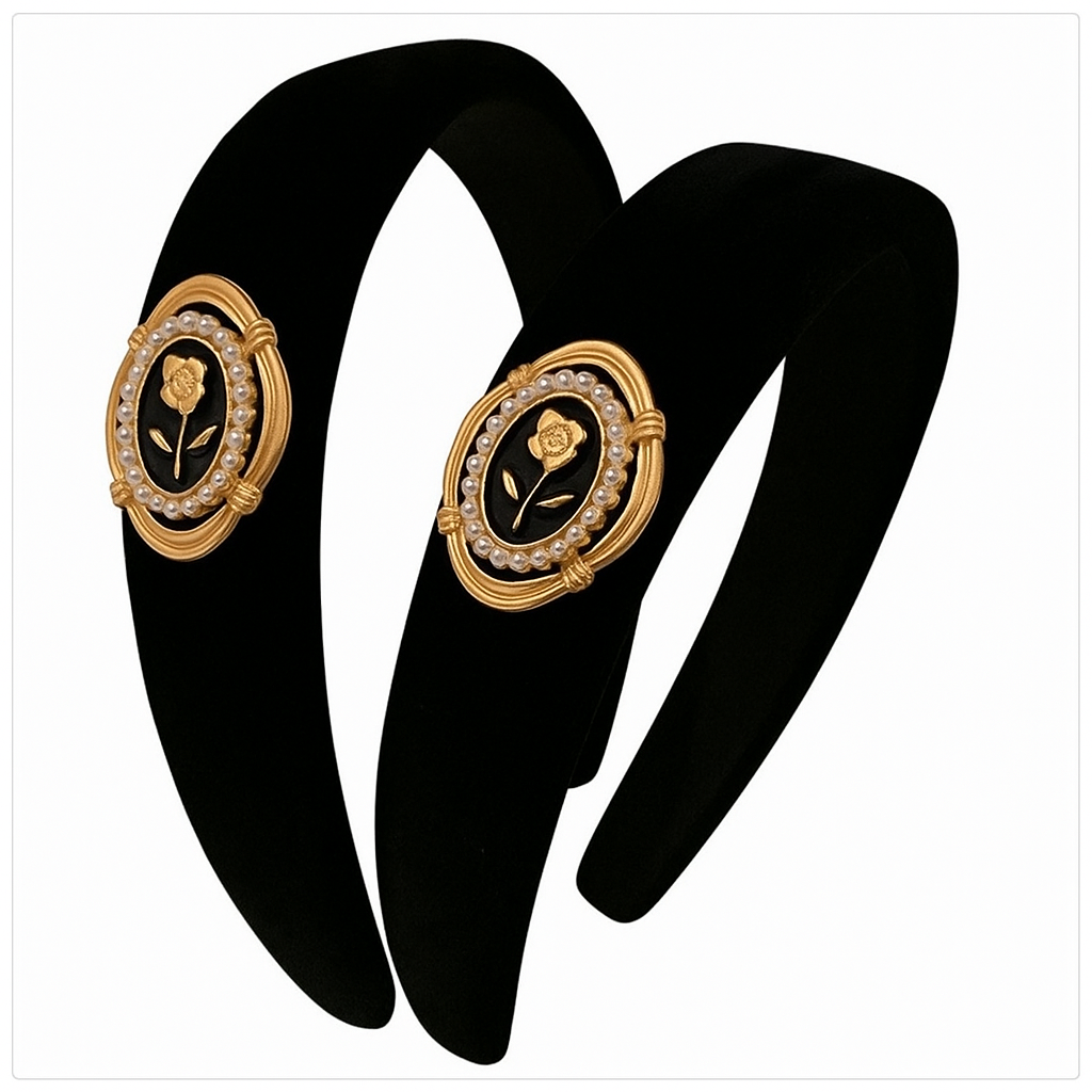 Black rose headband